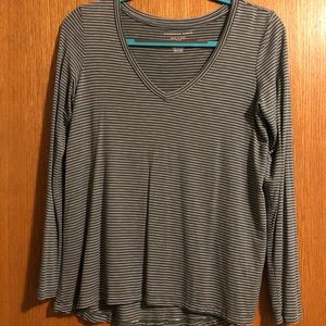 American Eagle striped teal long sleeve size S